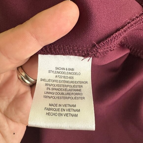 NWT SACHIN + BABI Cece Gown in Deep Wine One-Shoulder Maxi Dress Long Column 8 - Picture 11 of 14